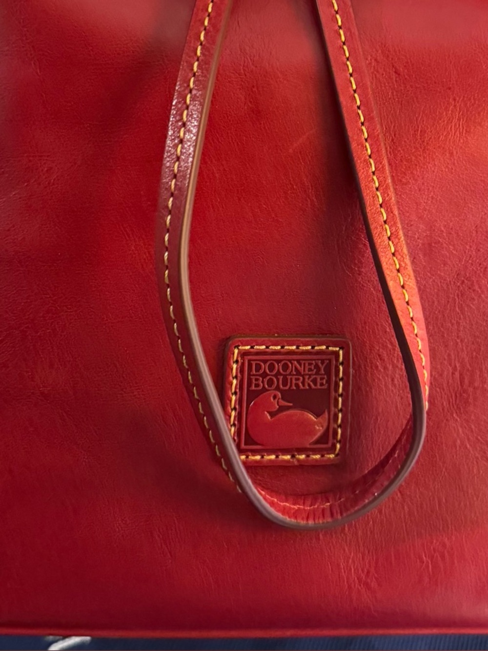 Dooney & Bourke Red Florentine Leather Drawstring Bucket Shoulder Bag NWT - Picture 5 of 14